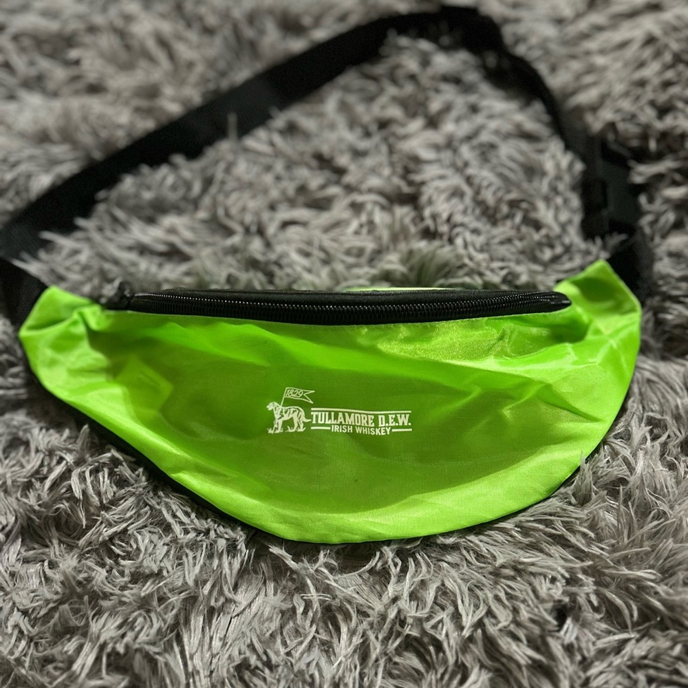 Lime Green Tullamore Dew Fanny Pack with Zipper. Never Used